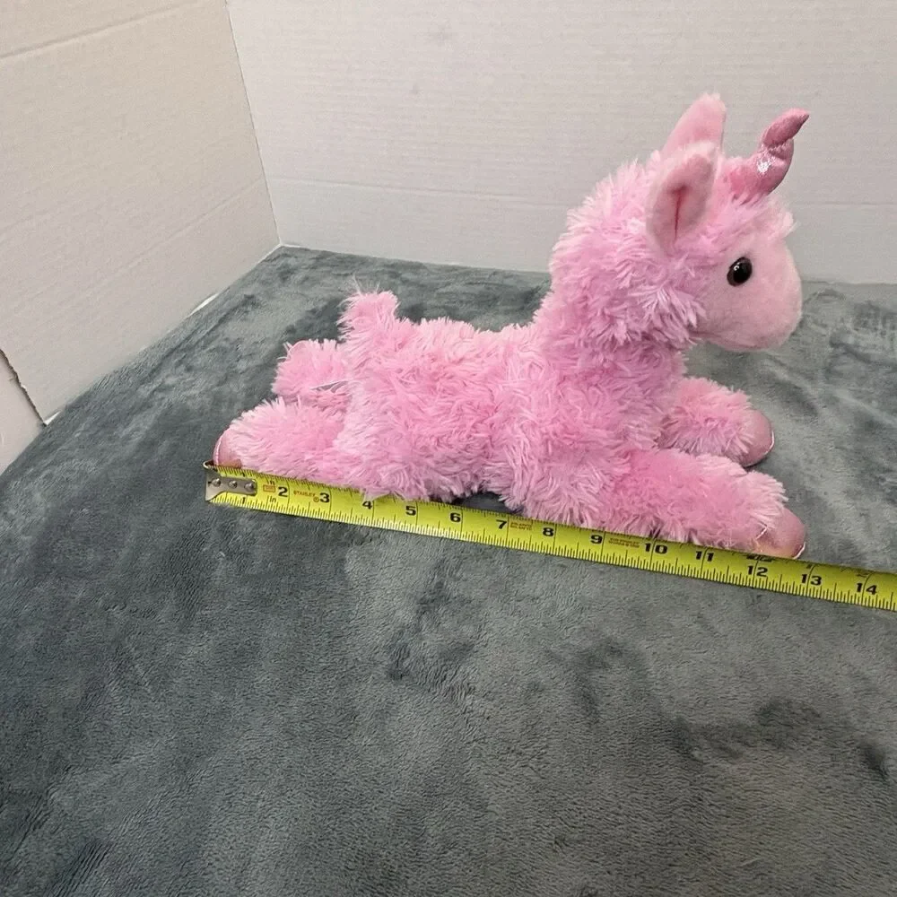 Aurora Llama Unicorn Plush Pink Stuffed Animal Toy 2020 Laying Flat 13”
